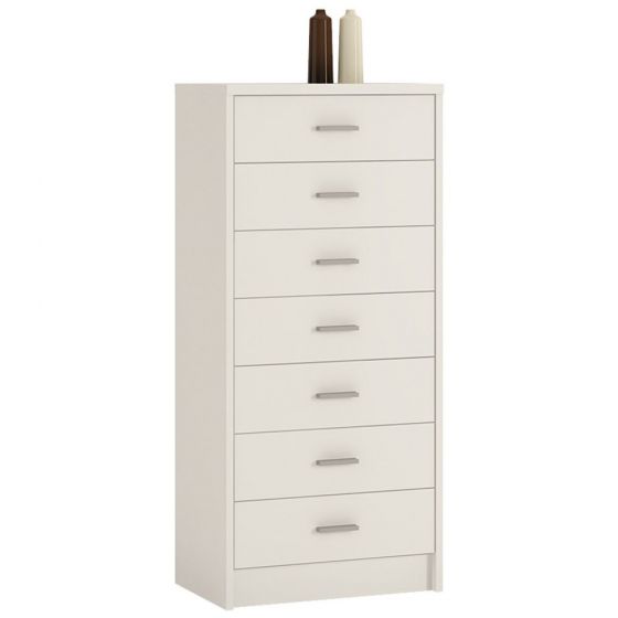Onemall Co Uk 4 You 7 Drawer Narrow Chest White One Place For All